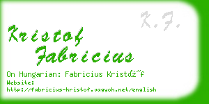 kristof fabricius business card